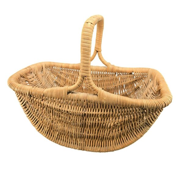 Handwoven Round Bottom Wicker Basket With Handle For Home Decor Storage CM2047 - Picture 4 of 10